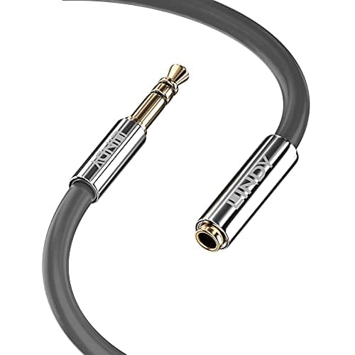 Image of Lindy 3.5mm Extension Audio Cable, Cromo Line Grey, 1m