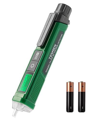 Image of Voltage Tester, TESMEN TN-213 Non-Contact Voltage Tester, Electrical Tester, AC 12V-/70V-1000V, Dual-Range, LCD Display in Percentage, Buzzer Alarm, Live Wire Tester, Wire Breakpoint Finder - Green