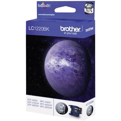 Image of Brother LC-1220BK Inkjet Cartridge, Black, Single Pack, Standard Yield, Includes 1 x Inkjet Cartridge, Brother Genuine Supplies