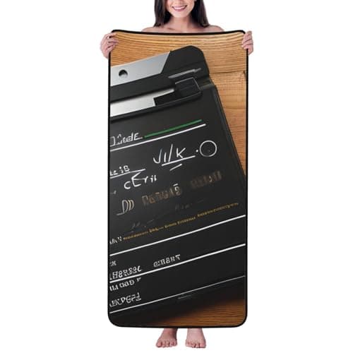 Image of AYYQWE Movies Clapperboard Pattern Print Coral Velvet Bath Towel For Home Bathroom Spa Beach Travel Holidays Daily Use