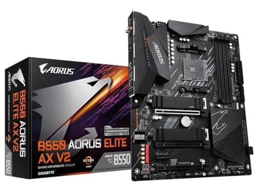 Image of Gigabyte B550 AORUS ELITE AX V2 (AMD Ryzen 5000/B550/ATX/True 12+2 Phases Digital VRM/PCIe4.0/DDR4/USB3.2 Gen 1/Realtek ALC1200/Intel WiFi 6/2xM.2 Thermal Guard/2.5 GbE LAN/HDMI/DP/Gaming Motherboard)