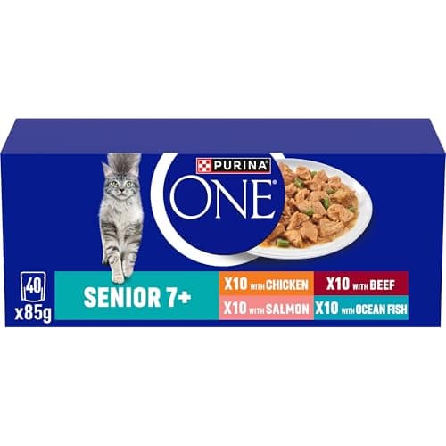 Image of PURINA ONE Senior 7+ Mini Fillets Mixed Selection Wet Cat Food 40x85g