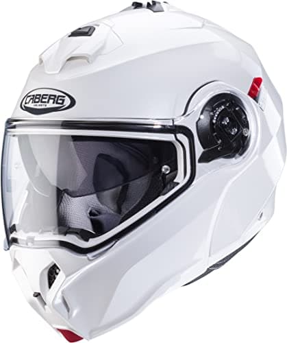Image of Caberg Duke Evo Plain Modular Motorcycle Helmet Metal White (XL)