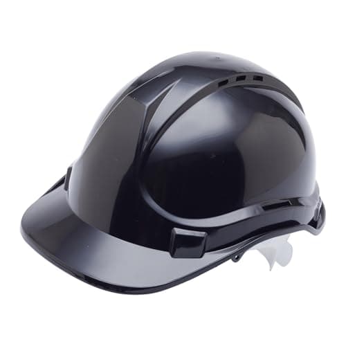 Image of Blackrock Black Hard Hat, Safety Helmet, For Construction, Mens Womens Unisex, Work Hats, Builder, One Size Adjustable Head Strap, HDPE Protection, UK/EU 2016/425 EN937:2012+A1:2012