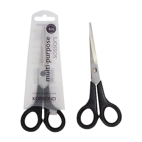 Image of Korbond 6" All Purpose Scissors- Embroidery Craft Mini Sewing Shears, Small Paper Scissors, Office Scissor, Heavy Duty Sharp Precision Blades, Ambidextrous for School and Adults Craft Supplies
