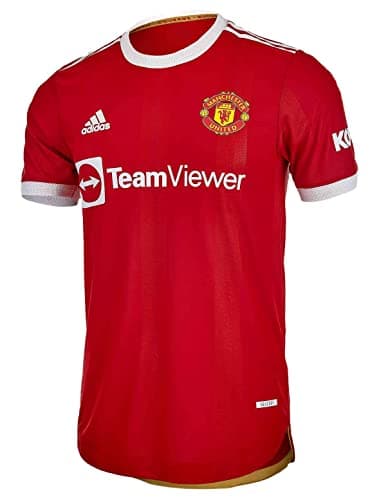 Image of adidas Men's Manchester United Home Authentic Soccer Jersey 2021/22, Red, Red, Large