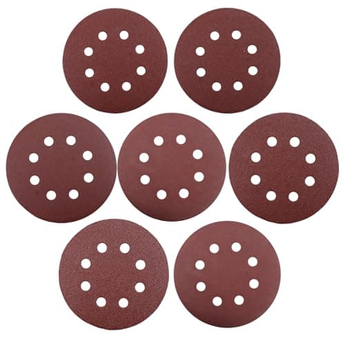 Image of Aoyfuwell 100pcs 125mm Sanding Discs,8 Hole 5 Inch Round Sanding Discs,Hook and Loop Sanding Pads60/80/100/120/180/240/320Mixed Grit.for Random Orbital Sander.