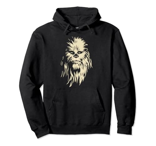 Image of Star Wars Chewbacca Large Face Portrait Pullover Hoodie