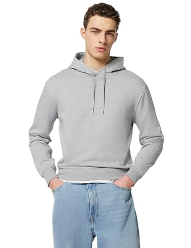 Image of Calvin Klein Women’s Monogram Terry Hoodie with Logo, Grey (Heroic Grey HTR), S