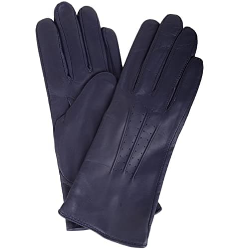 Image of SNUGRUGS Womens Soft Leather Winter Glove with Three Point Stitch Detail - Navy - Medium (7")