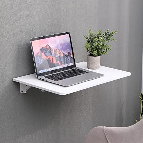 Image of Menaka Wall Mounted Table Drop-Leaf, Small Floating Computer Desk Worksation Folding Hanging Laptop Utility Table for Small Space Study Bedroom
