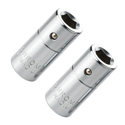 Image of 2 Pcs 1/4" Square Hole to Hex Converter,1/4 bit Holder,Metal Drive Adapter for Screwdriver b-it, Socket Bits Converter