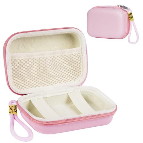 Image of Ainiv Digital Camera Case, Small Camera Case, Compact Camera Pouch for Sony, Casio, Canon, Panasonic, Travel Cameras Storage Holder for Accessories SD Card (Pink)