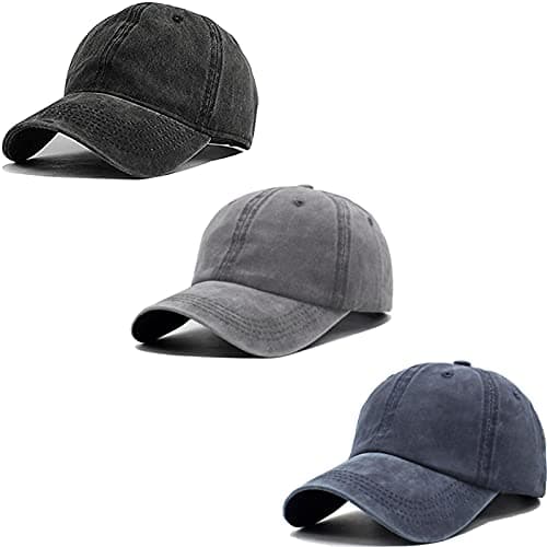Image of Mommy Jennie Unisex Vintage Washed Distressed Baseball-Cap Twill Adjustable Dad-Hat, E6-black+grey+navy, One Size