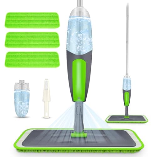 Image of ILAVCOOL Spray Mops for Cleaning Floors - Microfiber Floor Flat Dust Mop with 3 Reusable Pads 550ML Refillable Bottle - Wet Dry Mop for Hardwood Laminate Tile Wood Vinyl Home Bathroom Kitchen