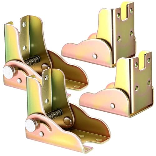 Image of 4 Pcs Self Locking Foldable Hinges, Self Locking Hinge Extension Support, Folding Table Legs Lock Extension Folding Shelf Brackets Table Brackets for Workbench Desktop Expansion