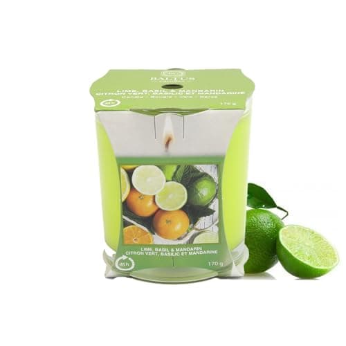Image of Scented Candle Lime, Basil & Mandarin 170g Single Wick 45hrs Glass Jar Gift Idea