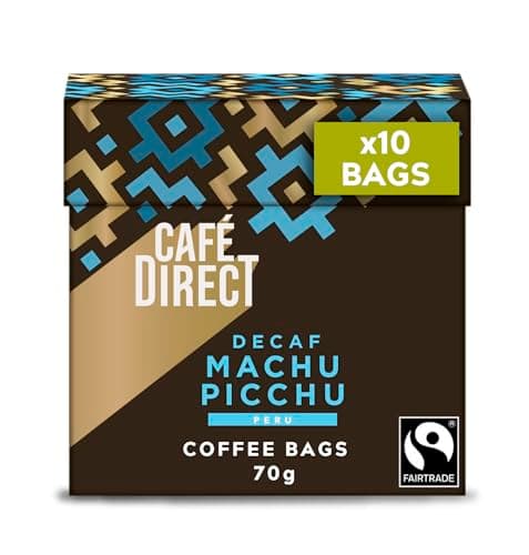 Image of Cafédirect Coffee Bags Machu Picchu Decaff Fairtrade Arabica Coffee 10 x 7g