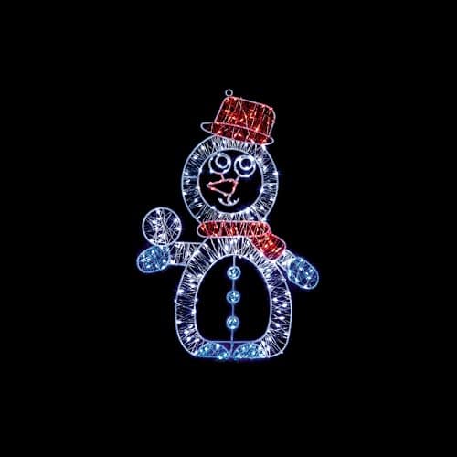 Image of Premier Decorations 50cm MicroBright Light Up Snowman Motif Decoration with 240 White LEDs - Indoor & Outdoor Christmas Decoration - Christmas Decoration For Home - Festive Christmas Lights
