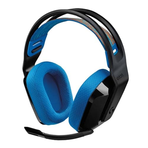 Image of Logitech G G535 Lightspeed Casque Gaming San Fil - Casque Supra-auriculaire léger, Micro fonction de désactivation du Son Flip-up, 33 Heures d'autonomie, PS5, PS4, PC, USB-C Rechargeable - Black/Blue