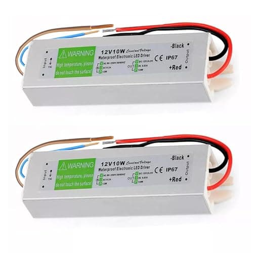 Image of 12V 10W IP67 Waterproof Electronic LED Driver AC 90-250 V Transformer Constant Voltage Power Supply LED Driver for Indoor Outdoor (2 Pack)