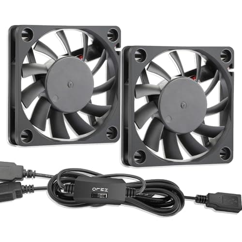 Image of GDSTIME 2PCS 6010 Fan 60x60x10 mm DC 5V 60mm USB Fan 3500 RPM 14.3 CFM USB Computer Cooling Fans for PC Xbox Game Console Inverter Transceiver Projector RV DVR Router