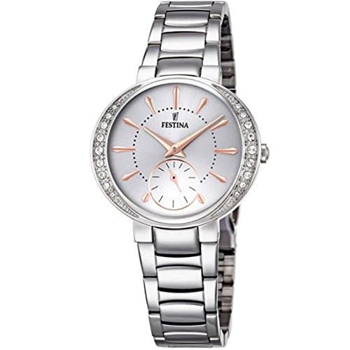 Image of Festina MADEMOISELLE Women's Quartz Watch with Silver Dial Analogue Display and Silver Stainless Steel Bracelet F16909/1