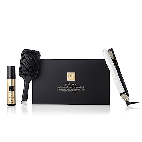 Image of ghd Platinum+ Professional Smart Styler Gift Set with ghd Bodyguard and The All Rounder - Paddle Brush - Amazon Exclusive