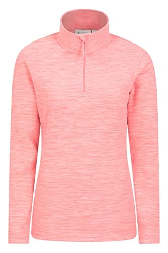 Image of Mountain Warehouse Snowdon Womens Fleece Top - Warm Ladies Pullover, Lightweight Sweater, Half Zip, Breathable & Quick Drying - Spring Summer, Walking, Travel Coral Women's Size 12