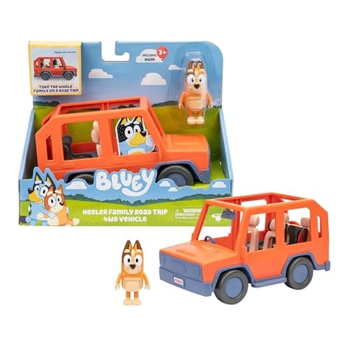 Image of Bluey Heeler Family Road Trip 4WD Vehicle, Includes Articulated Chilli Figure, With Open Roof To Easily Fit 4 Figures Inside, Ideal for all 2.5 Inch Figures (Sold Separately)
