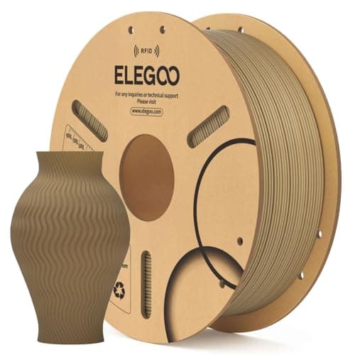 Image of ELEGOO RFID PLA Filament 1.75mm Wood Colour 1KG, Auto Identification 3D Printer Filament Compatible with Canvas, Dimensional Accuracy +/-0.02mm, 1kg Spool for Most 3D Printers