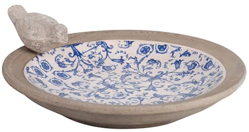 Image of Esschert Design AC10 32cm x 8.5cm x 32cm Ceramic Bird Bath