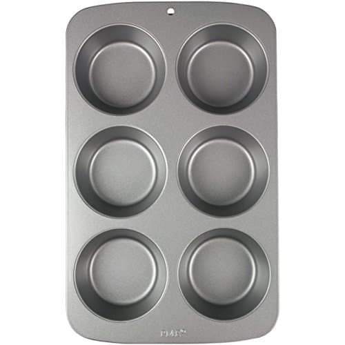 Image of PME CSB109 Carbon Steel Non-Stick 6 Large Cup Muffin Pan , Grey