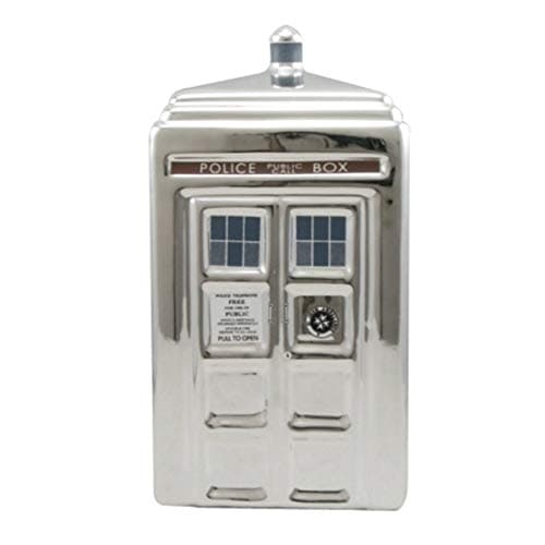 Image of Doctor Who 50th Anniversary Silver Tardis Ceramic Money Bank