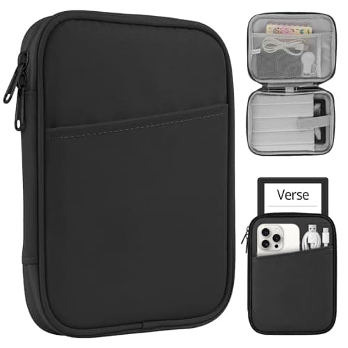 Image of HoYiXi Universal Sleeve Bag for 7-8 inch Tablet Fire HD 8/Fire HD 8 Plus Compatible iPad Mini (6th Gen) 8.3" 2021, iPad Mini 5/4/3/2/1, Tab A8, 7"-8" inch Android Tablet Sleeve Case -Black