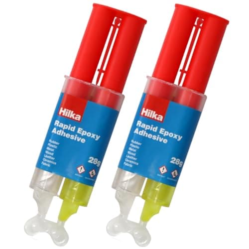 Image of (PACK OF 2) Hilka 2 Part Epoxy Resin Syringe Precision Hard Setting Adhesive Glue …