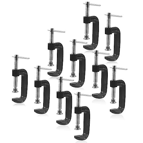Image of MUKCHAP 10 PCS 50mm/2 Inch G Clamp, Small Metal G Clamp for Woodworking, Black