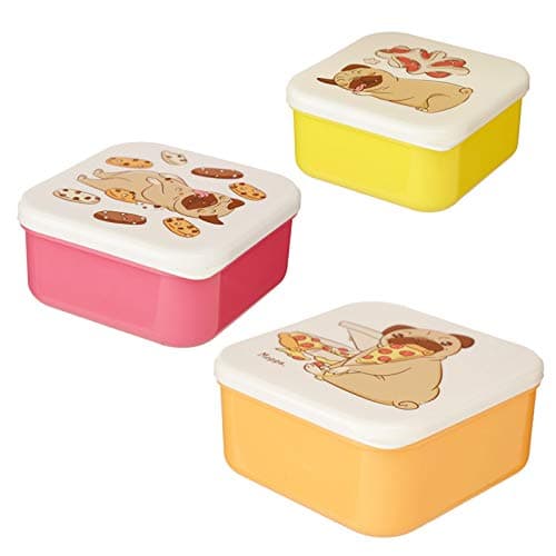Image of EliteKoopers Set of 3 Plastic Funny Design Lunch Boxes For Kids School, Office etc.