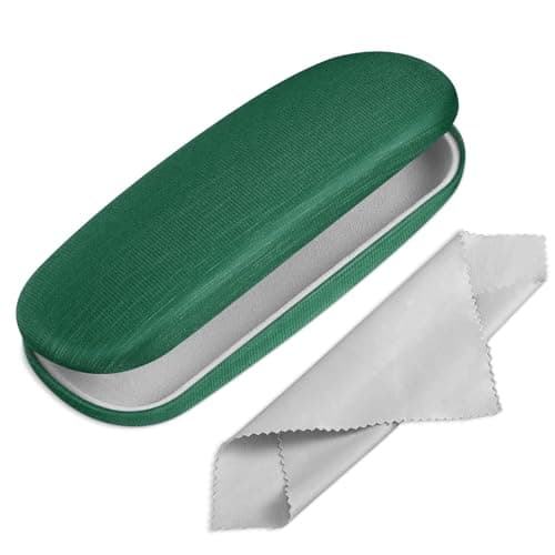Image of FINTIE Hard Shell Glasses Case for Women Men - Fashion Reading Eyeglasses Case Protective Spectacle Cases with Cleaning Cloth