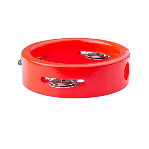 Image of Bigjigs Toys Mini Tambourine - Wooden Percussion Instrument, Musical Instruments, Tambourines For Kids, Baby & Toddler Gifts,, Age 10 Month Olds +