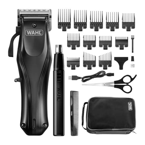 Image of Wahl Rapid Clip Hair Clipper, Hair Clippers for Men, USB Rechargeable, Ear/Nose Hair Removal, Taper Arm, Full Haircuts at Home, Lithium-Ion Battery, Ergonomic Handle