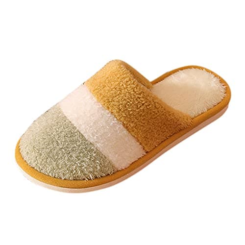 Image of Generisch Women's Slippers Slip Soft House Shoes Slippers for Women Flip Slippers On Warm Women's Flop Women's Slippers, yellow, 4 UK