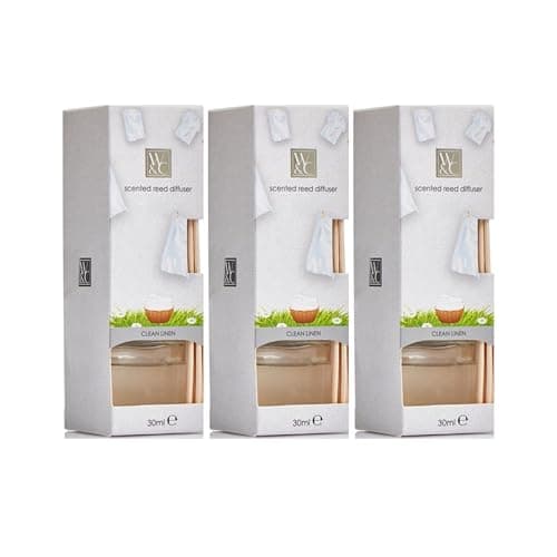 Image of ark future Pack of 3 x 30ml Scented Reed Diffuser – Clean Linen Fragrance | Long-Lasting Fresh Scent | Home Air Freshener with Reeds | Room Aroma Gift Set | Up to 4 Months Use