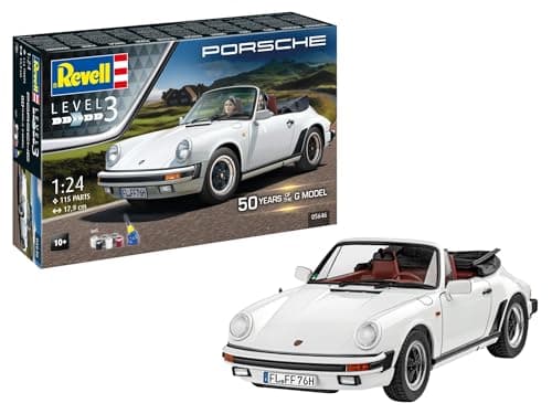 Image of Revell Gift Set 05646 Porsche 911 G-Model Cabrio 50th Anniversary 1:24 Scale Unbuilt Plastic Model Kit With Accessories