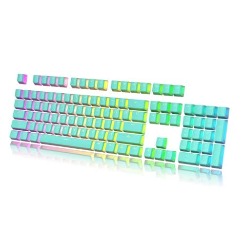 Image of HK Gaming Pudding Keycaps Set | Doubleshot PBT Keycap Set | Full 108 OEM Profile Key Set | ANSI US-Layout | For Mechanical Keyboard | Compatible with Cherry MX, Gateron, Kailh, Outemu | Blue