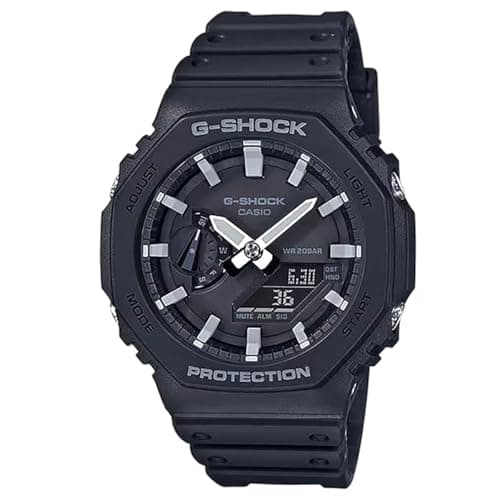 Image of G-Shock Casio GA-2100 Series Analog-Digital Black Resin Watch 48.5mm - GA2100-1A, Black, Retro, Modern