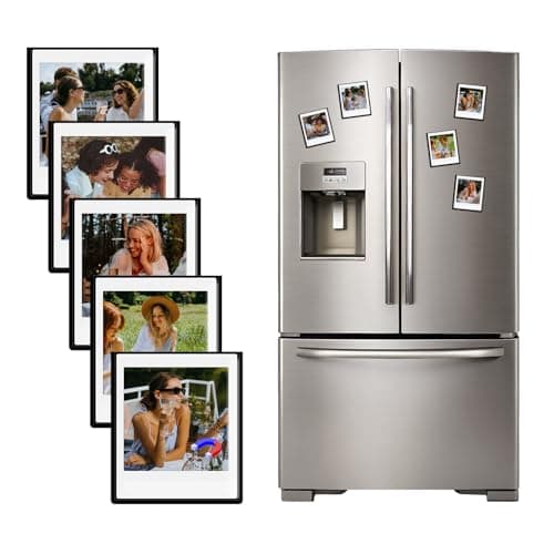 Image of HIYQIN 5 Pack Magnetic Photo Frames for Instax Square Film 2.83x3.38”, Picture Frames Refrigerator Photo Display Fits for Fujifilm Instax Square SQ1/SQ20/SQ40/SQ10/SQ6/SP-3 - Black