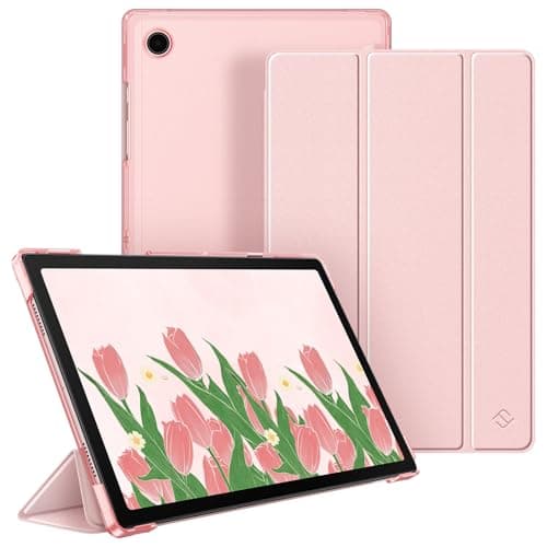 Image of FINTIE SlimShell Case for Samsung Galaxy Tab A8 10.5 inch 2021 Model (SM-X200/X205/X207), Lightweight Stand Translucent Frosted Back Cover, Auto Wake/Sleep, Rose Gold