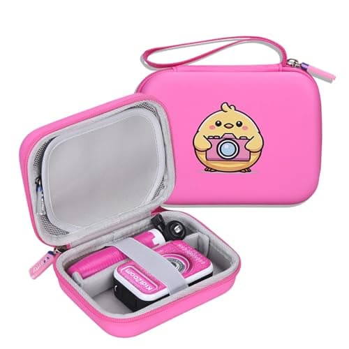 Image of Kids Camera Case for Vtech Kidizoom Creator Cam, Cute Kid Toy Camera Storage Case Bag for Vtech Kidizoom Camera Red with Pocket Holds Tripod Accessories (Box Only) (Pink)