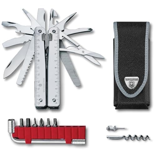 Image of Victorinox Swiss Tool X Plus Swiss Army Knife, Large, Multi Tool, 37 Functions, Locking Blade, Case, Silver